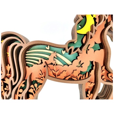 Sculpture licorne en bois