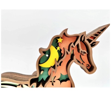 Sculpture licorne en bois