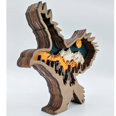 Sculpture aigle en bois