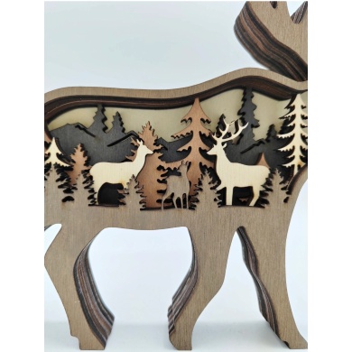 Sculpture renne en bois