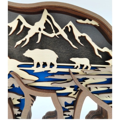 Sculpture ours polaire en bois