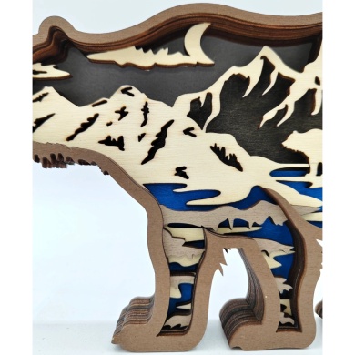 Sculpture ours polaire en bois