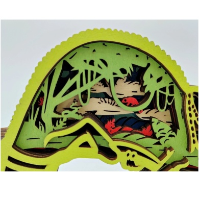 Sculpture caméléon en bois