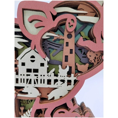 Sculpture cochon en bois