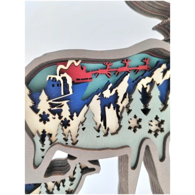Sculpture renne en bois