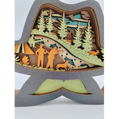 Sculpture chapeau en bois