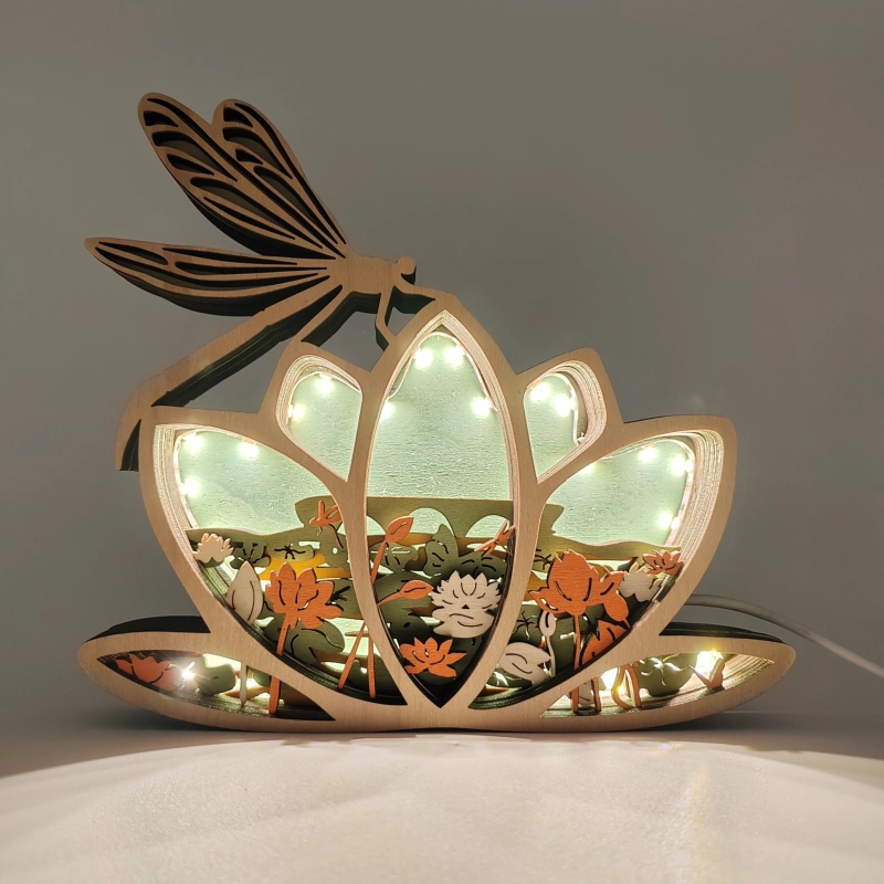 Lampe libellule en bois - USB Lampe libellule en bois - USB