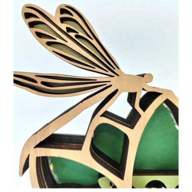 Lampe libellule en bois - USB
