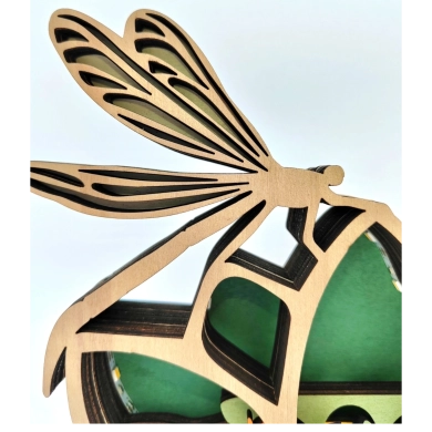 Lampe libellule en bois - USB