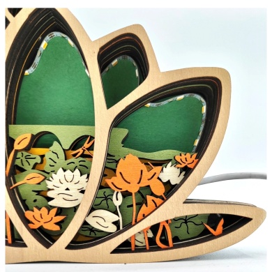 Lampe libellule en bois - USB
