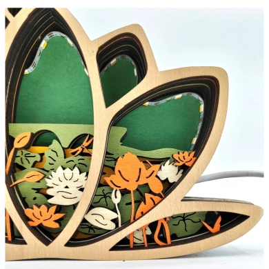 Lampe libellule en bois - USB