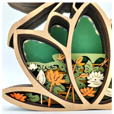 Lampe libellule en bois - USB