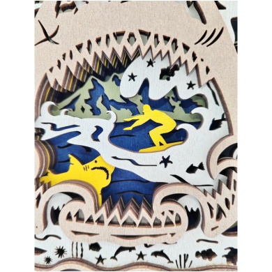 Lampe requin en bois - USB