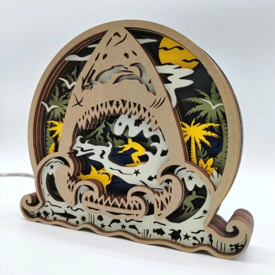 Lampe requin en bois - USB