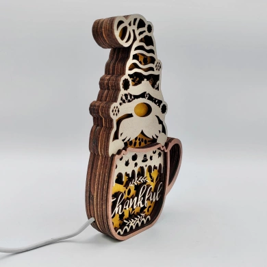 Lampe lutin en bois - USB