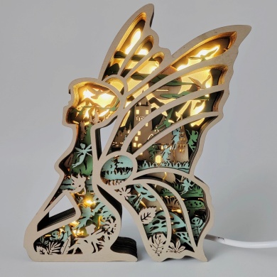 Lampe fée en bois - USB