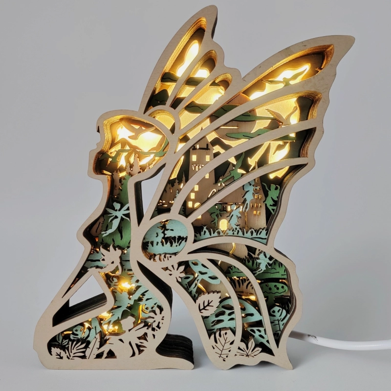 Lampe fée en bois - USB