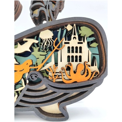 Lampe baleine en bois - USB