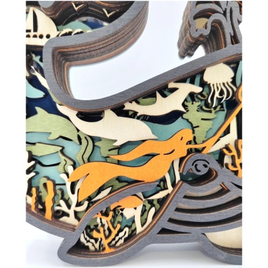 Lampe baleine en bois - USB