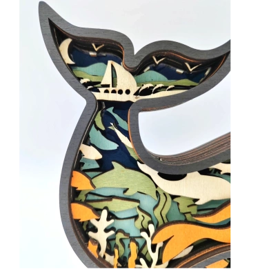 Lampe baleine en bois - USB