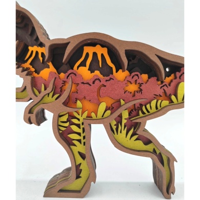 Sculpture dinosaure T-Rex en bois
