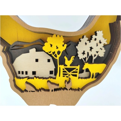 Sculpture poule en bois