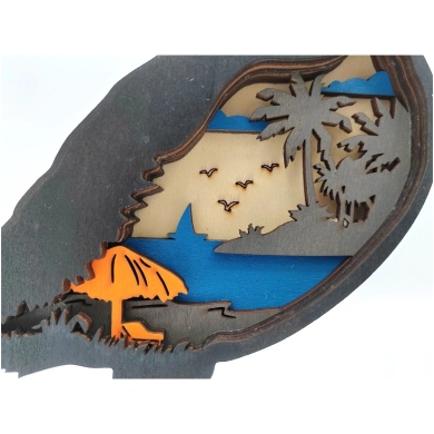 Sculpture macareux moine en bois