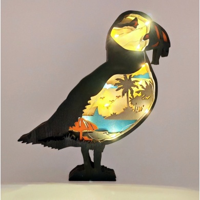Sculpture macareux moine en bois
