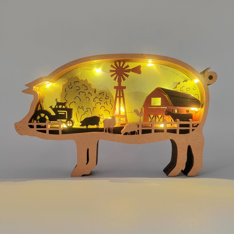 Sculpture cochon en bois Sculpture cochon en bois