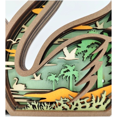 Sculpture cygnes en bois