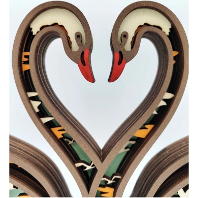 Sculpture cygnes en bois