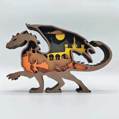 Sculpture dragon en bois
