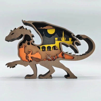 Sculpture dragon en bois