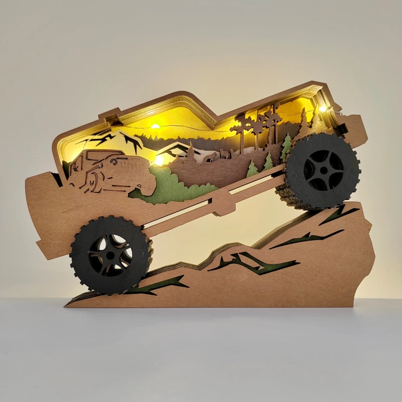 Sculpture 4x4 en bois Sculpture 4x4 en bois