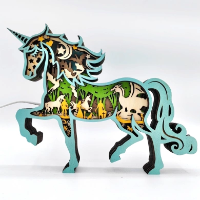 Lampe licorne en bois - USB