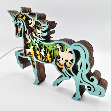 Lampe licorne en bois - USB