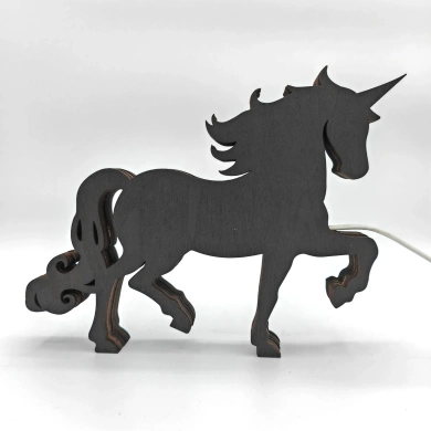 Lampe licorne en bois - USB