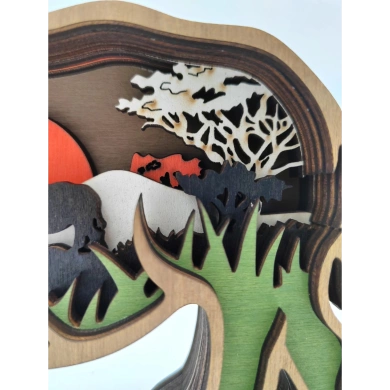 Sculpture rhinocéros en bois