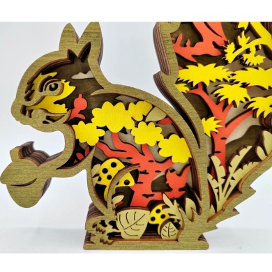 Sculpture écureuil en bois