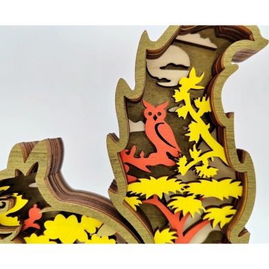 Sculpture écureuil en bois
