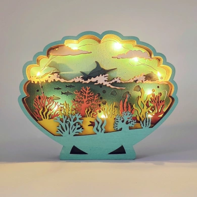 Sculpture coquillage en bois