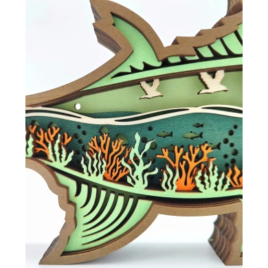 Sculpture poisson en bois