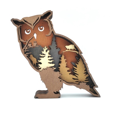 Sculpture hibou en bois