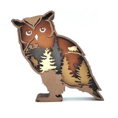 Sculpture hibou en bois