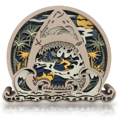 Lampe requin en bois - USB