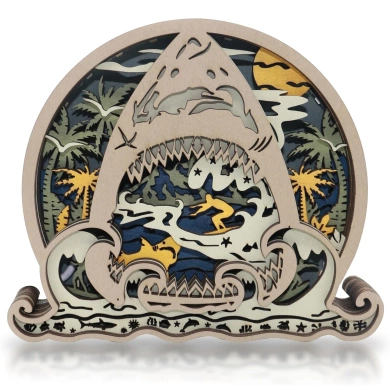 Lampe requin en bois - USB