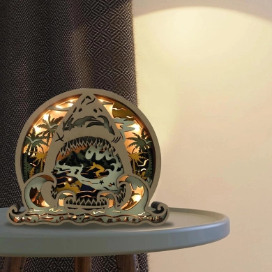 Lampe requin en bois - USB