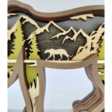 Sculpture panthère en bois