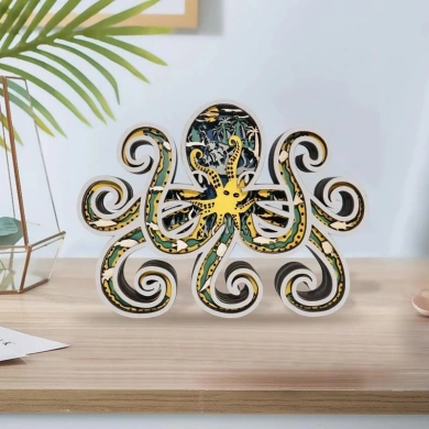 Lampe pieuvre en bois - USB