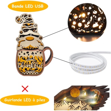 Lampe lutin en bois - USB